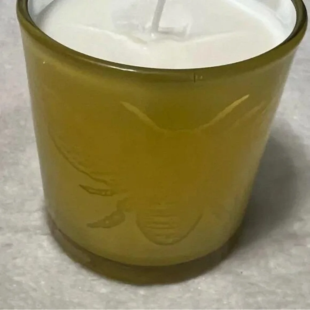 Handmade Embossed Honeybee Glass Scented Candle Unique Decor Gift D115